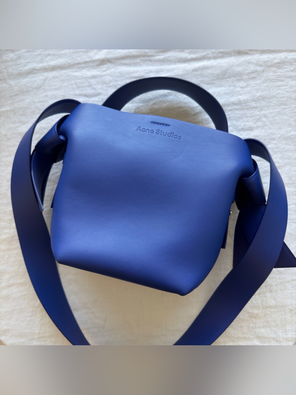 Acne Studios Cobalt Blue Leather Crossbody Bag